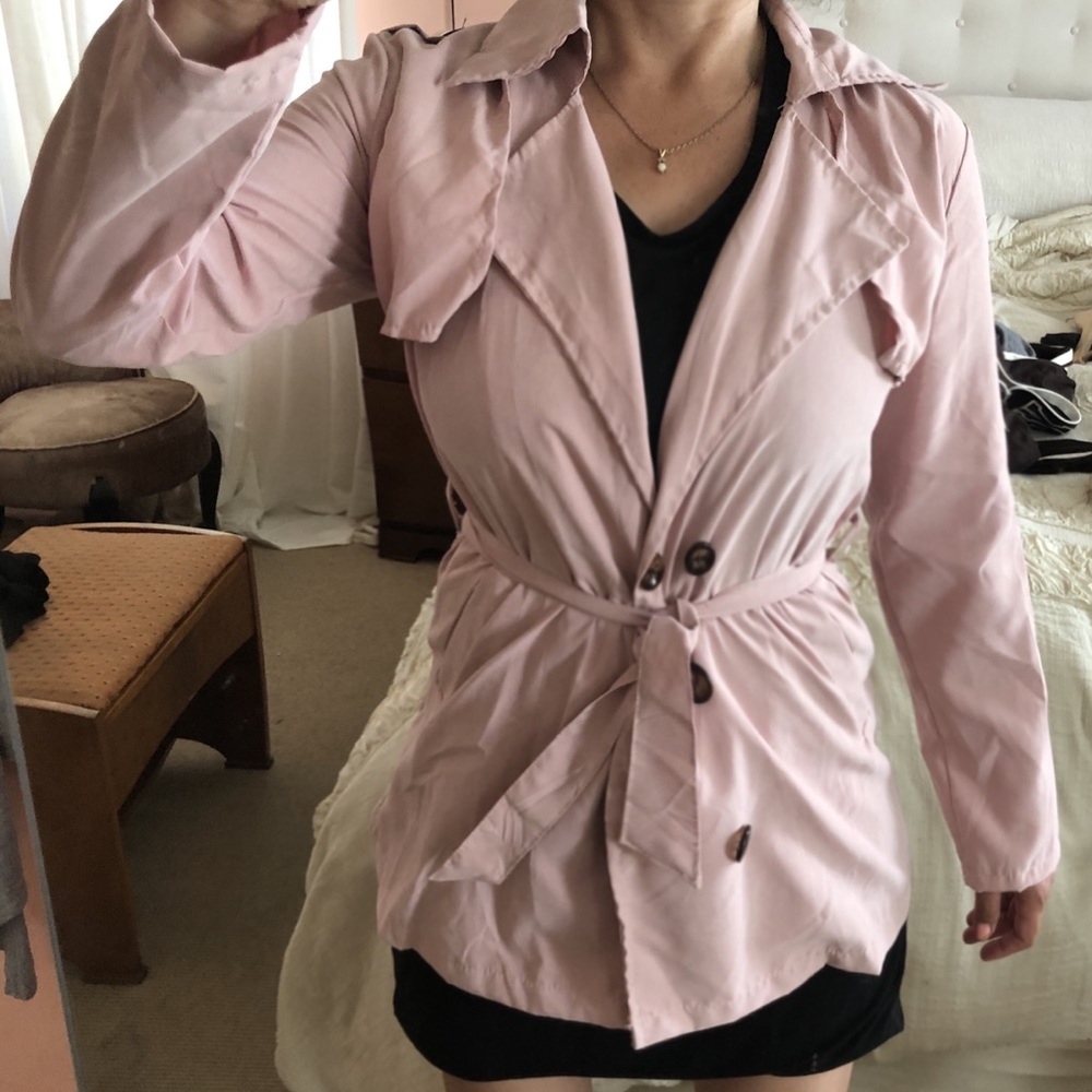 Women’s Pink Trench Coat Size S | Light Jacket